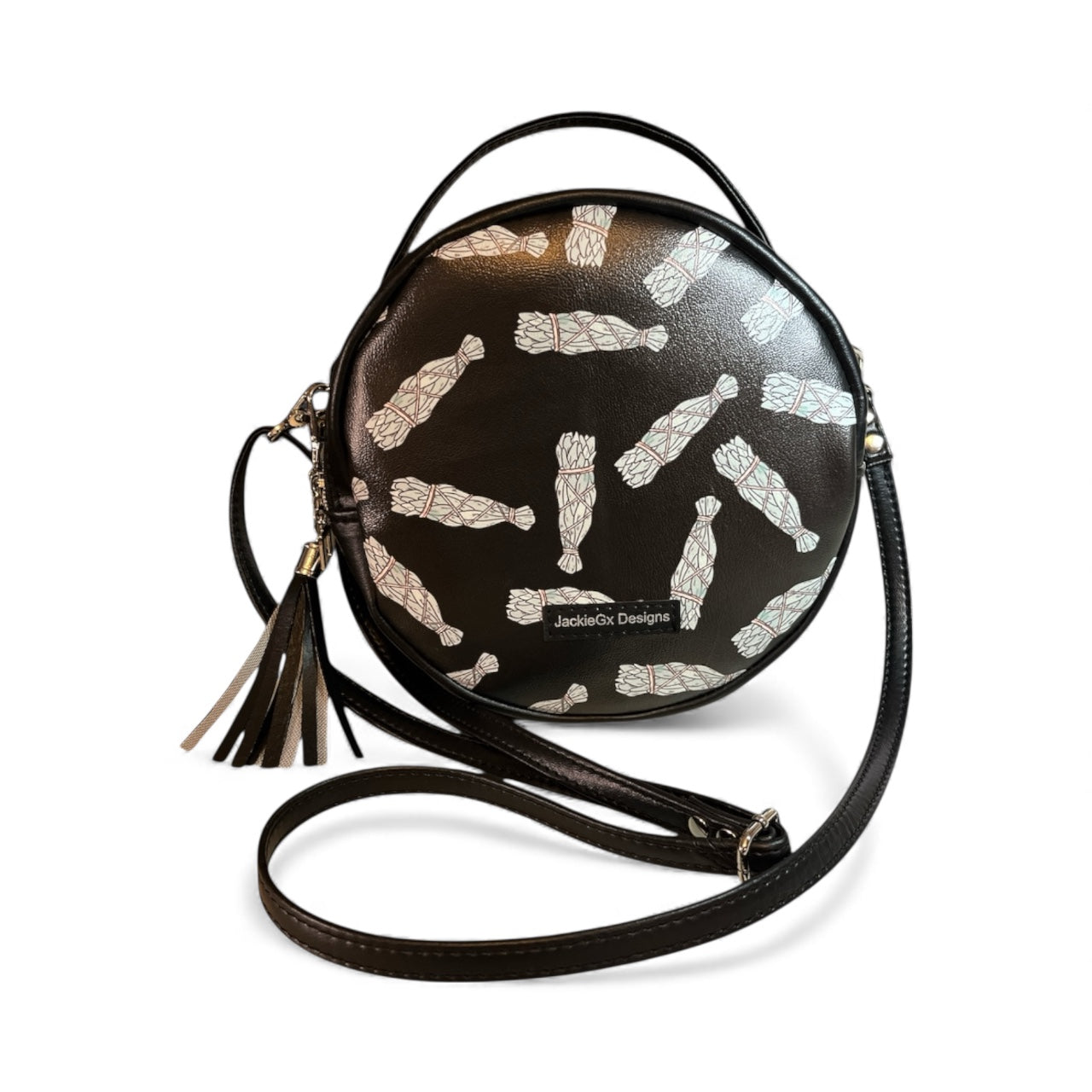 Sage stick circle crossbody bag